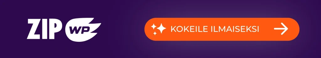 WordPress-kotisivut tekoälyllä yritykselle: kokemukseni ZipWP:stä ZipWP Wordpress Sivut Ilmainen Kokeilu 1024x186